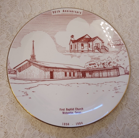 Vintage Souvenir Plate Mobeetie TX Baptist Church